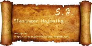 Slezinger Hajnalka névjegykártya